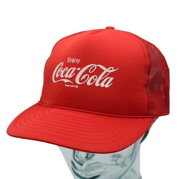 Enjoy Coca-Cola Coke Snapback Mesh Trucker Hat Cap Vintage Foam Rope - Picture 3 of 10
